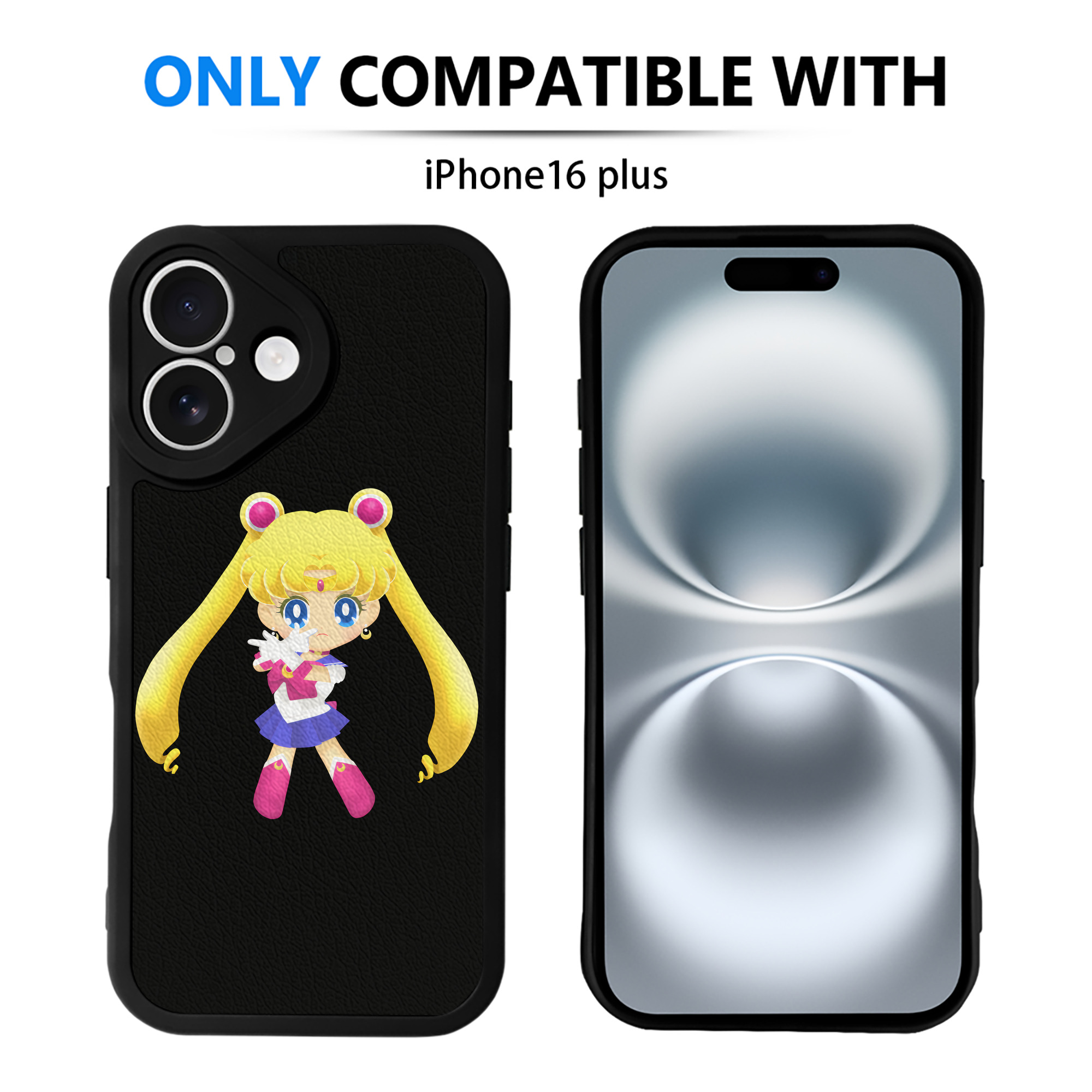 （画像用） 美少女戦士セーラームーン 月野 うさぎ つきの うさぎ Sailor Moon Tsukino Usagi 【iPhone 16シリーズ対応】シリコンスマホケース（レザー調） 材質：シリコン
